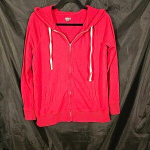 Aerie red hooded zip up sweatshirt. Size M
